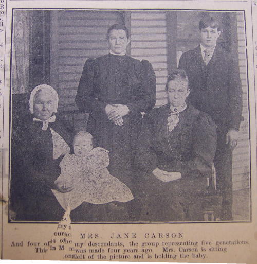 Mrs. Jane Carson and descendants 1910