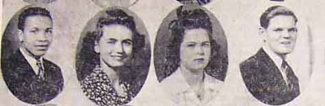 HS Grads Row 2 left: Harold LOGAN, Edith Marie RAPACUK, Loretta M. CEYROLLES, Fred CAMPBELL....