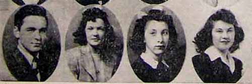 Graduation: SEVENTH ROW: Walter KORZINSKI, Viola Mae LEWIS, 
        Eileen KRAMER, Mary Patricia HOGAN....