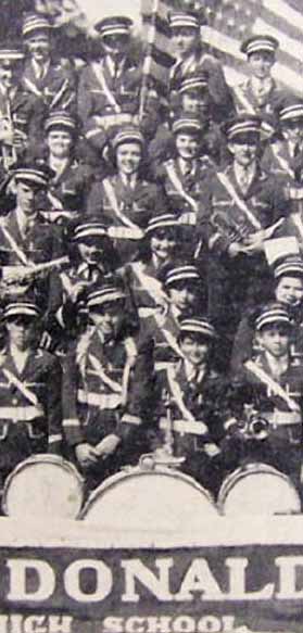 McDonald PA High School Band - Blown up from photo - middle section. April 21 1943