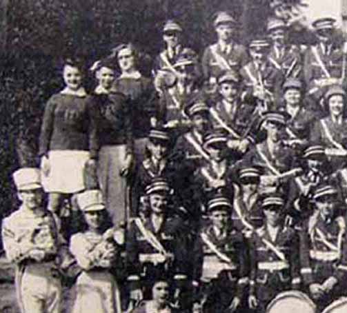 May 21, 1943 McDonald PA High School Band ENLARGEMENT OF LEFT SIDE OF PHOTO