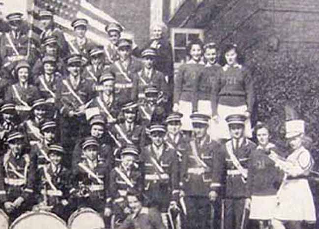 May 21, 1943 McDonald PA High School Band ENLARGEMENT of right side of photo