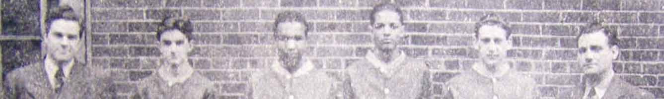 TOP ROW 1943 McDonald HS Basketball team FACES ENLARGED