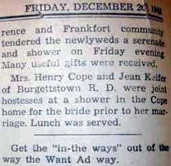 Part 3 Marriage Notice for Harold Earl BARB, Jr. to Betty Jean Kuhn, 26 Nov 1946