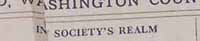 Society's Realm 1911 newspaper header