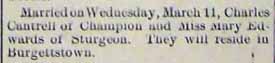 Marriage Notice for Charles CANTRELL to Mary Edwards,&nbsp; March 11, 1914