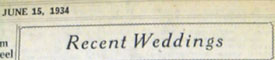 Marriage Notice newspaper header for Harold CARLISLE to Mary Catherine Bickle, 10 Mar 1934