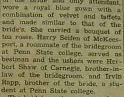 Part 2 Marriage Notice for Donald Davison DAWSON, Jr. to Marian F. Rapp, 10 Oct 1942