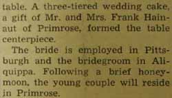 Part 3 Marriage Notice for George to HARTSICK Mary Alice Gilbert, 13 Jul 1946