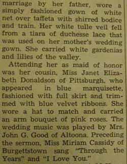 Part 2 Marriage Notice for Daniel HEADLEY, Jr. to Martha Agnes Donaldson, 1 Jun 1940