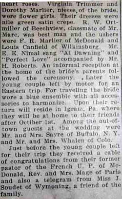 Part 3 Marriage Notice for Henri M. MARC to Laura J. Marlier, 7 Sep 1929