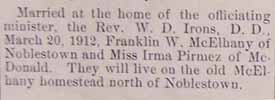 Marriage Notice for J. J. McELROY to Jennie Ruth Sterrett, 12 Jun 1941