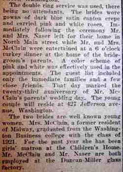 Part 2 Marriage Notice for Fred NASER to Hazel Bell Paul 28 Dec 1922