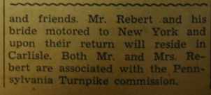 Part 3 Marriage Notice for John H. REBERT to Elizabeth Drennen Steele, 31 Aug 1940