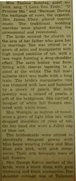 Part 2 Marriage Notice for Jack O. REESE to Charlotte Kerns, 14 Sep 1946