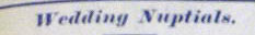 Newspaper Column header says Wedding Nuptials