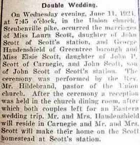 Marriage Notice for John SCOTT to Elsie Scott, 11 Jun 1924