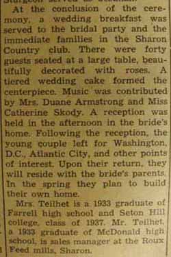 Part 3 marriage notice for Albert TEILHET to Elizabeth Roux, 28 Sep 1940