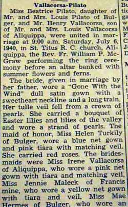 Part 1 Marrriage Notice for Henry VALLACORSA to Beatrice Pilato, 6 Jul 1940
