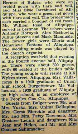 Part 2 Marrriage Notice for Henry VALLACORSA to Beatrice Pilato, 6 Jul 1940