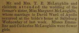 Marriage Notice for David WARD to Margaret McLaughlin, no date, in 6-19-1914 paper