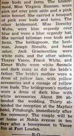 Part 3 Marriage Notice for Lawrence A. WELTE to Betty Carroll Vance, 30 Jun 1938