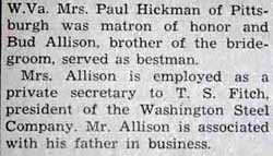 Part 2 Marriage Notice for Jay R. ALLISON to Lucille Bell, 1 May 1947