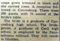 Part 2 Wedding Announcement for Sylvan ALTIERI to Irene Barsody, 10 Aug 1940