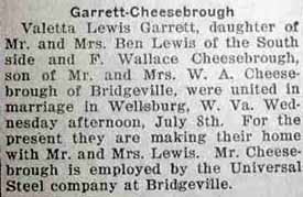 Marriage Notice for F. Wallace CHEES