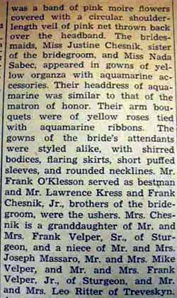 Part 3 Marriage Notice for Joseph L. CHESNIK to Dorothy Ruth Vercek, 15 Jun 1940