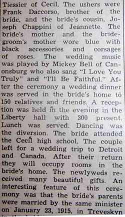 Part 2 Marriage Notice for Charles DHANS to Aida Daccorso, 24 Sep 1938