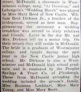 Article 2 Part 2 Marriage Notice for Robert DICKSON to Katherine J. Kennedy, 14 Jun 1924
