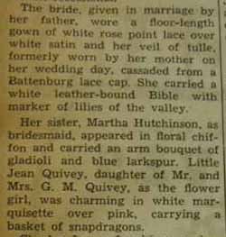Part 2 Marriage Notice for William McDill GLASS to Sara Ellen Hutchinson, 2 Jun 1937