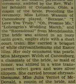 Part 2 Marriage Notice for Raymer LINS to Mary Louise Ziegler, 26 Nov 1936