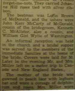 Part 3 Marriage Notice for Thomas Groff MILLER to Ruth Sutherland, 20 Jun 1936