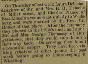 Elopement of Charles PLANCE to Laura Deloche, no date, in 2-13-1914 paper