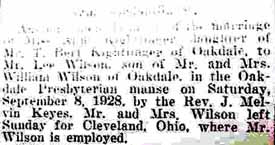 2nd notice for Lee WILSON to Aline Kightlinger, 8 Sep 1928