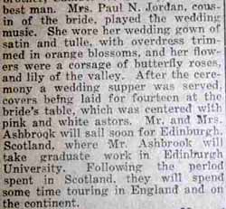 Part 2 Marriage Notice for William Edward ASHBROOK to Gertrude Elizabeth Shane, 20 Sep 1921