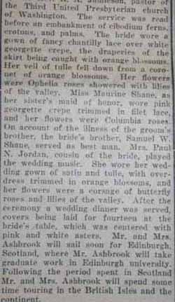 Part 2 Marriage Notice for William Edward ASHBROOK to Gertrude Elizabeth Shane, 20 Sep 1921