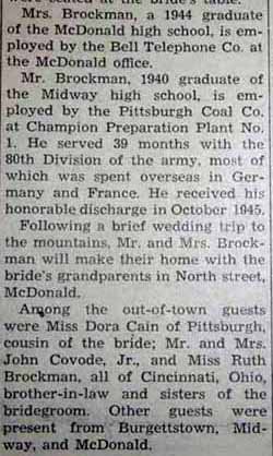 Part 3 Marriage Notice for Clarence H. BROCKMAN to Naomi Ruth Jackson, 11 Apr 1947