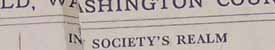 Newspaper column heading 'In Society's Realm'