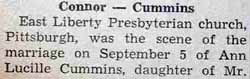 Part 1 Marriage Notice for Edward Harrison CONNER, Jr. to Ann Lucille Cummins, 5 Sep 1947