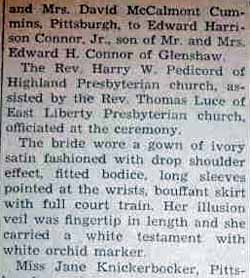 Part 2 Marriage Notice for Edward Harrison CONNER, Jr. to Ann Lucille Cummins, 5 Sep 1947