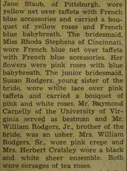 Part 2 Marriage notice for F. Melvin CRATSLEY to Isobel Rodgers, 21 Aug 1940