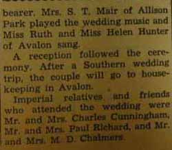 Part 2 Marriage Notice for Robert FRAZIER to Geraldine Neilson, 23 Nov 1940