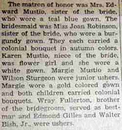 Part 2 Marriage Notice for William Wayne FULLERTON to Lois Jane Robinson, 26 Nov 1947