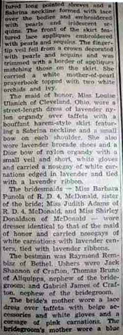 Part 1 Marriage Notice for Jerome Raymond FUNARO to Patricia Ann Punola, 6 Jun 1959
