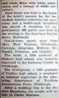 Part 1 Marriage Notice for Jerome Raymond FUNARO to Patricia Ann Punola, 6 Jun 1959