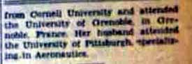Wedding Notice part 3 for Hugh Merle JOYNT to Helen Kuehnert, no date, in 6-15-1934 paper
