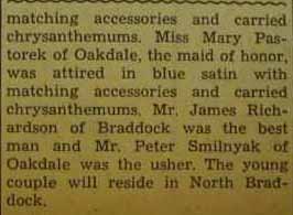Part 2 Marriage Notice for 
Hilary KOGUT to Mary Demko, 27 Oct 1937